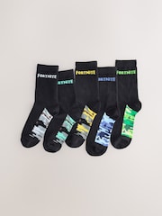Fortnite Musta - Cotton Rich Sukat 5 -pakkaus - Kuva 1 / 3