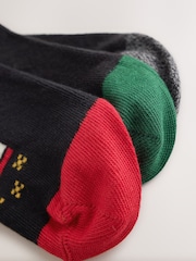 Black/Green Pixel Cotton Rich Christmas Socks 3 Pack - Image 3 of 3