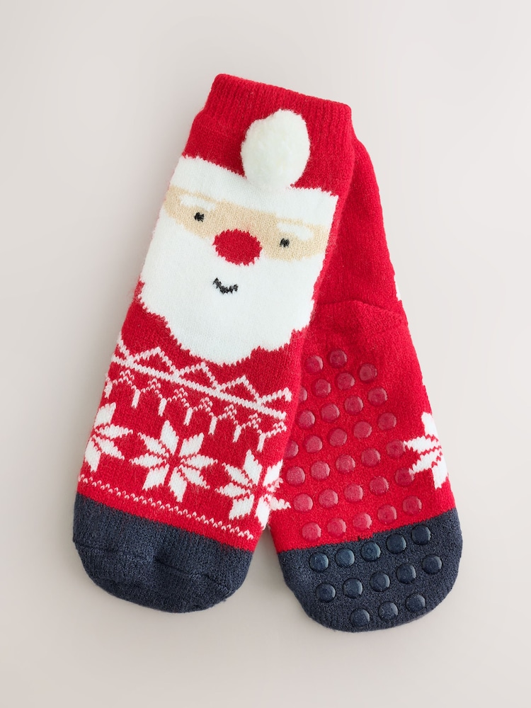 Red/White Christmas Cosy Socks - Image 1 of 3 Red/White Christmas Cosy Socks - Image 1 of 3