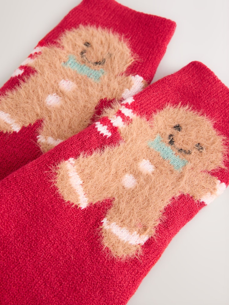 Red Christmas Cosy Socks - Image 2 of 3