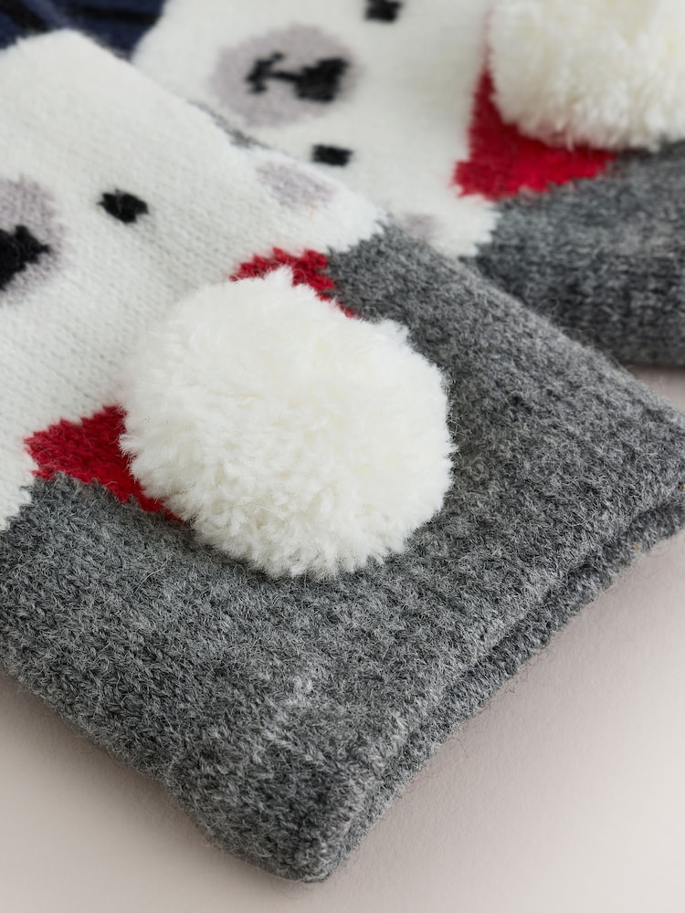 Grey Polar Bear Christmas Cosy Socks - Image 3 of 3 Grey Polar Bear Christmas Cosy Socks - Image 3 of 3
