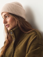 Oatmeal Ribbed Beanie Hat - Image 1 of 5
