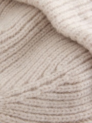 Oatmeal Ribbed Beanie Hat - Image 4 of 5