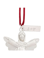 Widdop Silver Joy Mini Angel Bell Metal Ornament - 4.5 x 5in - Image 3 of 5