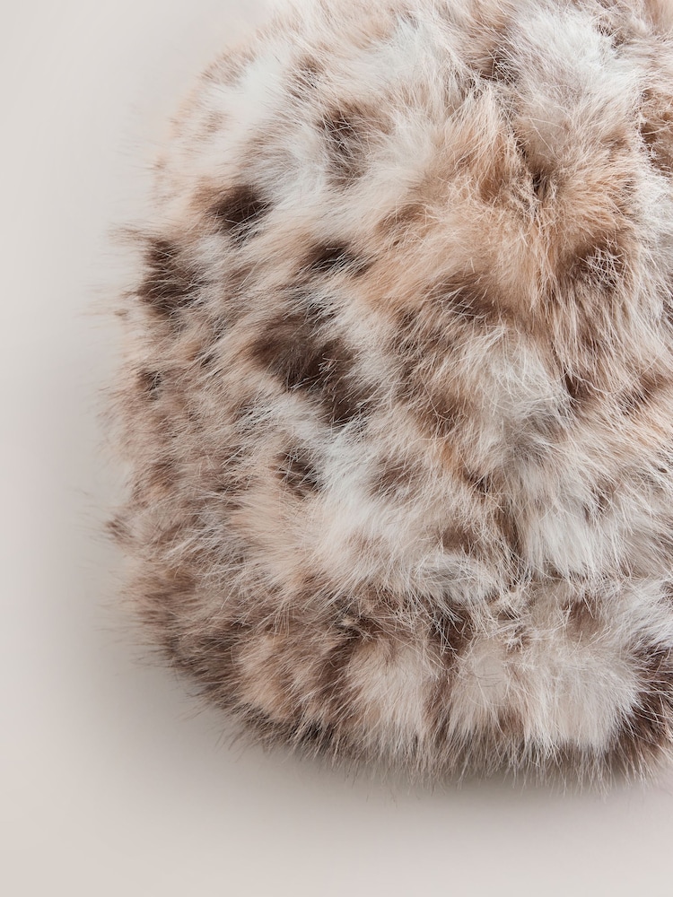 Snow Leopard Fur Cloche Hat - Image 2 of 3 Snow Leopard Fur Cloche Hat - Image 2 of 3