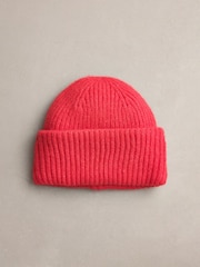 Red Ribbed Beanie Hat - Image 3 of 5