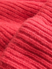 Red Ribbed Beanie Hat - Image 5 of 5
