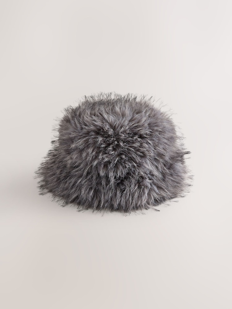 Grey Fur Cloche Hat - Image 1 of 3 Grey Fur Cloche Hat - Image 1 of 3