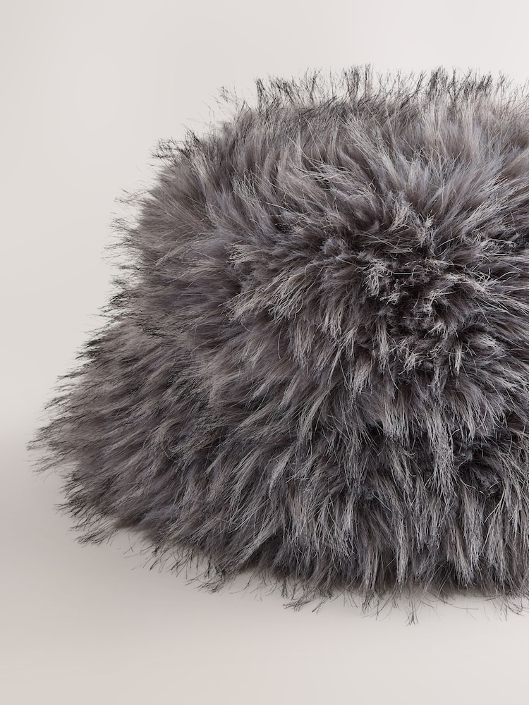 Grey Fur Cloche Hat - Image 2 of 3 Grey Fur Cloche Hat - Image 2 of 3