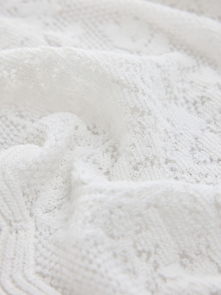 Ecru Crochet Triangle Scarf - Image 2 of 3