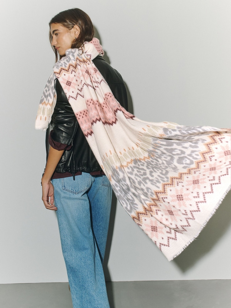 Pink Leopard Midweight Scarf - Image 1 of 9