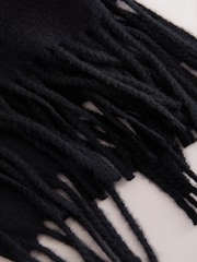 Negro con flecos - Fular tipo chal de grosor medio con flecos - Imagen 5 de 6