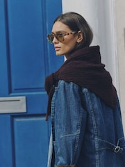 Rust Brown Cable Triangle Heavyweight Scarf - Image 1 of 6