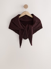 Rust Brown Cable Triangle Heavyweight Scarf - Image 4 of 6