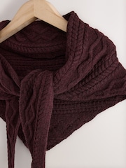 Rust Brown Cable Triangle Heavyweight Scarf - Image 5 of 6
