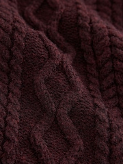 Rust Brown Cable Triangle Heavyweight Scarf - Image 6 of 6