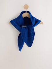 Cobalt Blue Knitted Ribbed Scarf - Image 4 of 6