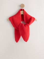 Red Knitted Ribbed Scarf - Image 1 of 3