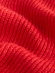 Red Knitted Ribbed Scarf - Image 3 of 3