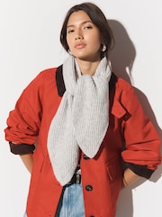 Grey Knitted Ribbed Scarf - Image 2 of 5