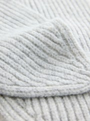 Grey Knitted Ribbed Scarf - Image 4 of 5