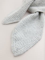 Grey Knitted Ribbed Scarf - Image 5 of 5