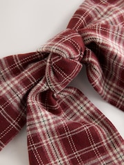 Chocolate Brown Check Bow Clip - Image 4 of 5