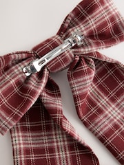 Chocolate Brown Check Bow Clip - Image 5 of 5