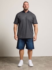 BadRhino Big & Tall Blue Printed Polo Shirt - Image 2 of 4