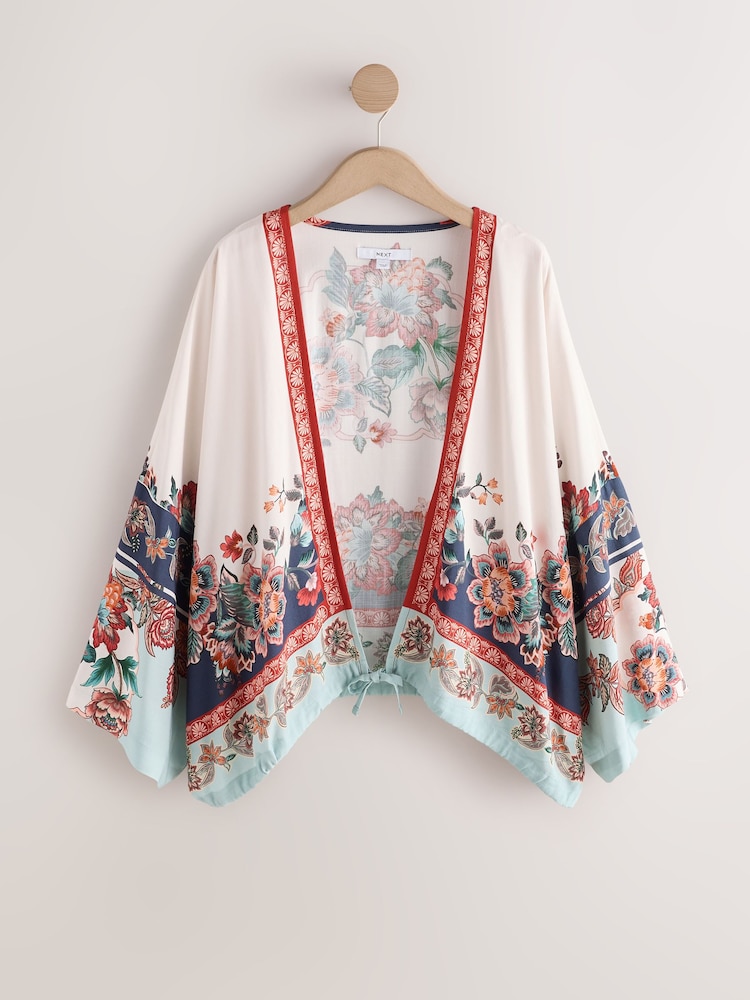 Çox çiçəkli çap - Tie Waist - 3şəkildən 1 şəkil