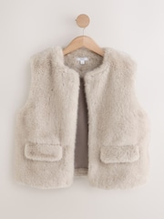Grey Faux Fur Gilet Cover-Up - Image 1 of 3