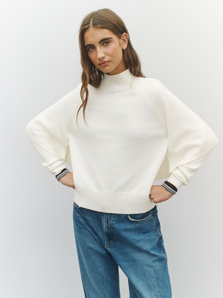 White Knitted Mock Layer Jumper - Image 1 of 4