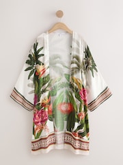 Multi Floral Long Line Kimono Cover-Up - Image 1 of 3
