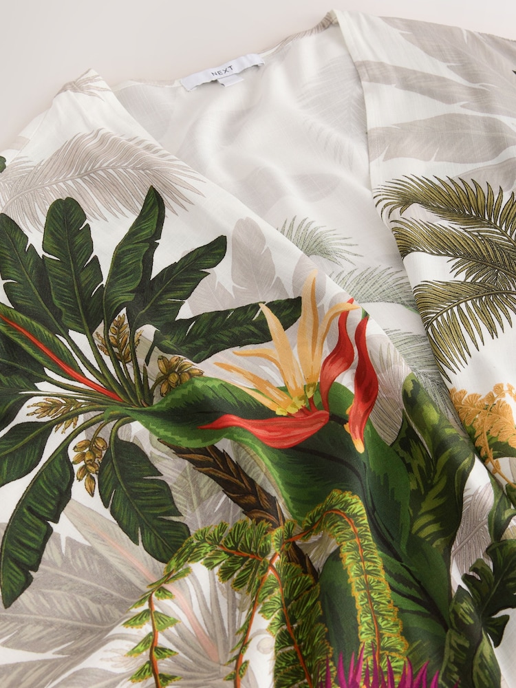 Multi Floral Long Line Kimono Cover-Up - Image 3 of 3