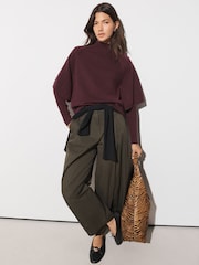 Berry Red Knitted Mock Layer Jumper - Image 2 of 5