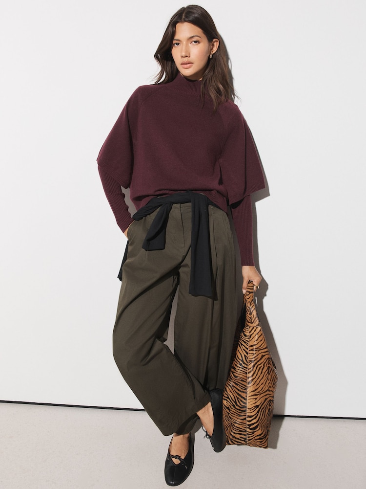 Berry Red Knitted Mock Layer Jumper - Image 2 of 5
