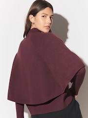 Berry Red Knitted Mock Layer Jumper - Image 4 of 5