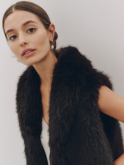 Brown Faux Fur Gilet Cover-Up - Image 2 of 7