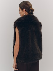 Brown Faux Fur Gilet Cover-Up - Image 3 of 7