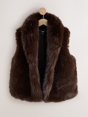 Brown Faux Fur Gilet Cover-Up - Image 5 of 7