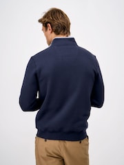Crew Clothing Blue Classic Half Zip Sweatshirt - Image 2 of 5