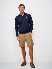 Crew Clothing Blue Classic Half Zip Sweatshirt - Image 3 of 5