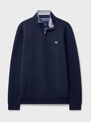 Crew Clothing Blue Classic Half Zip Sweatshirt - Image 5 of 5