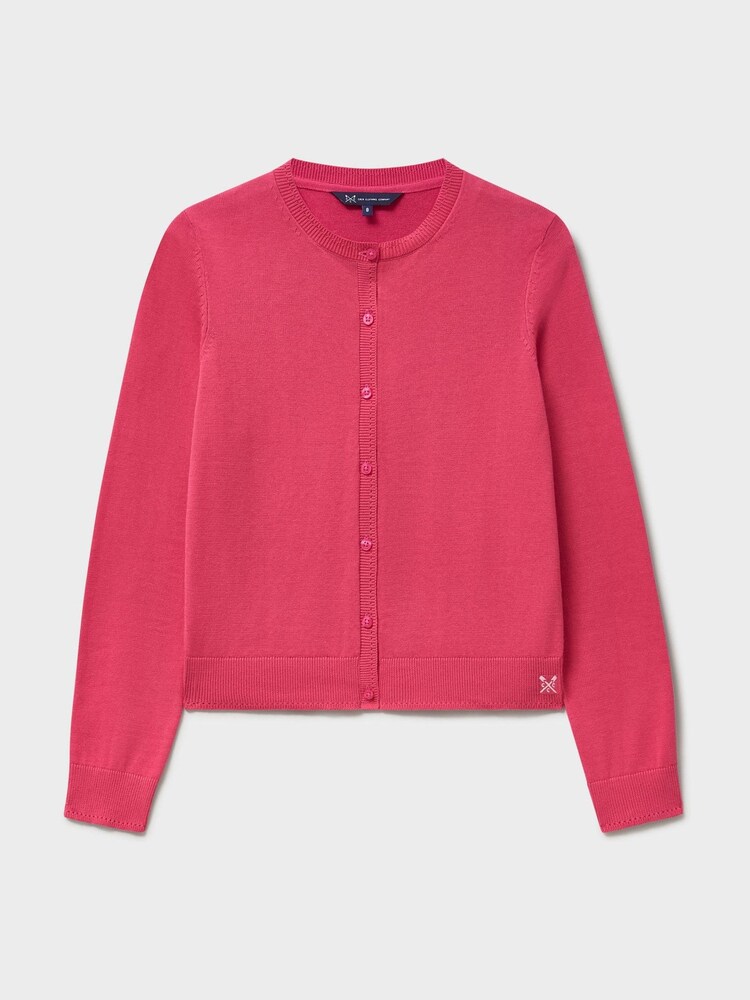 Crew Clothing Pink Crew Neck Cotton Cardigan - Image 5 of 5