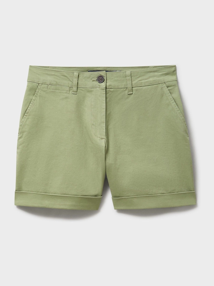 Crew Clothing Green Tilda Cotton Chino Shorts - Image 5 of 5