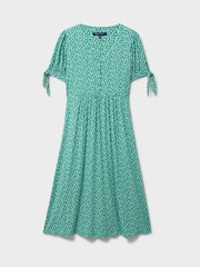 Crew Clothing Blue Cecil Tie-Cuff Jersey Dress - Image 5 of 5