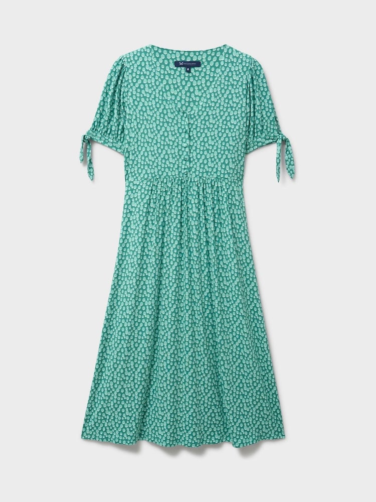 Crew Clothing Blue Cecil Tie-Cuff Jersey Dress - Image 5 of 5