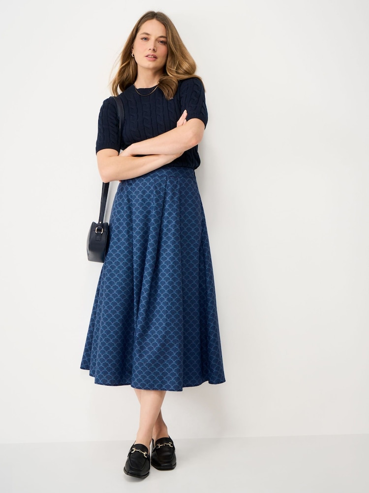Crew Clothing Blue Gabby Cotton Skirt - Image 1 of 5