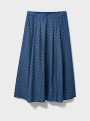 Crew Clothing Blue Gabby Cotton Skirt - Image 5 of 5