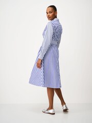 Crew Clothing Blue Long Sleeve Eleanor Striped Shirt Dress - Image 2 of 5